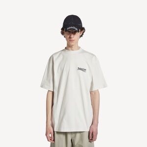 Balenciaga Political Campaign Logo T-Shirt in White / Blue